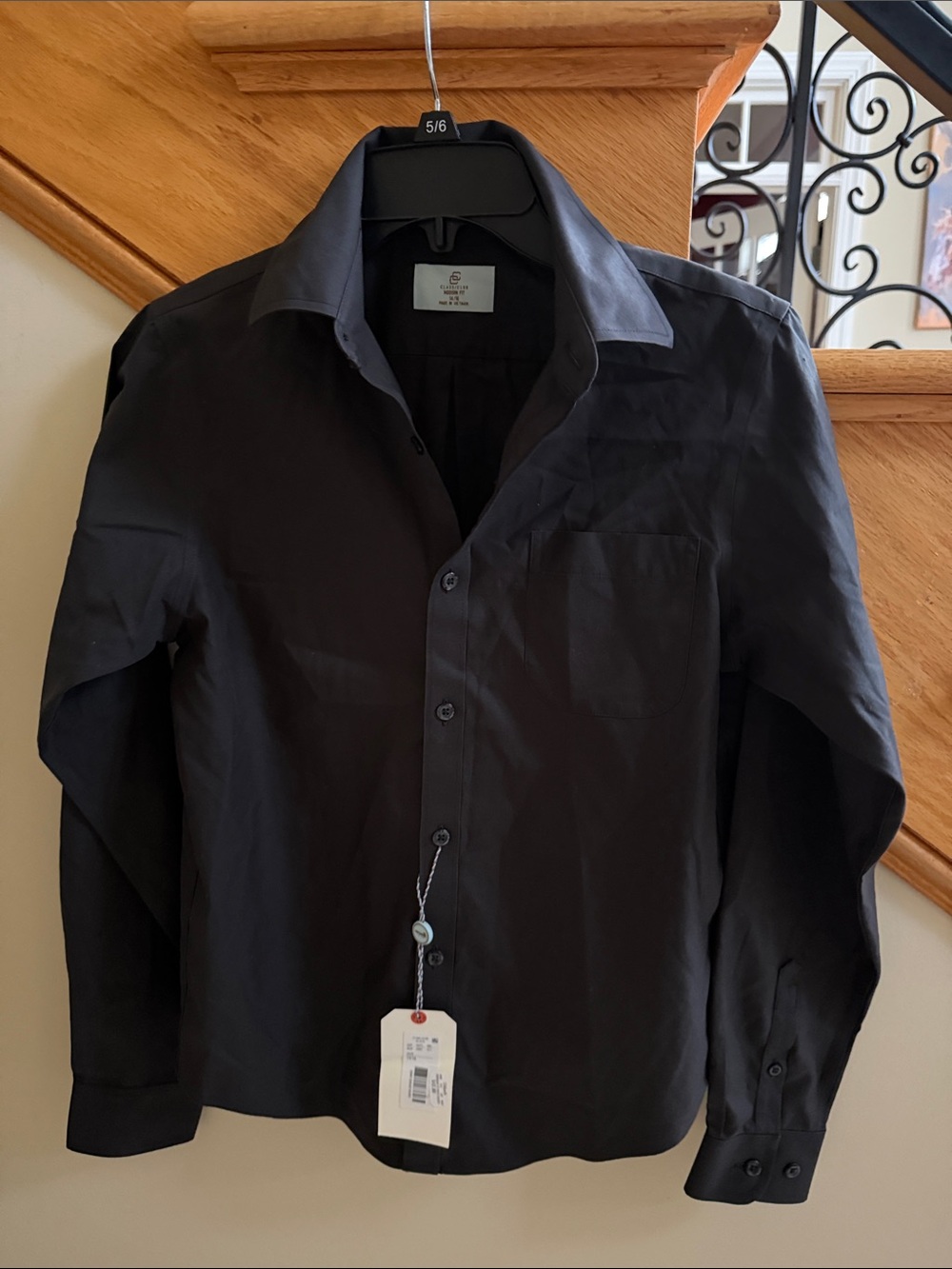 Class Club Boys Black Long-Sleeve Shirt Size Large (14/16)New with tag